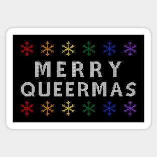 Merry Queermas Ugly Sweater (Rainbow) Sticker